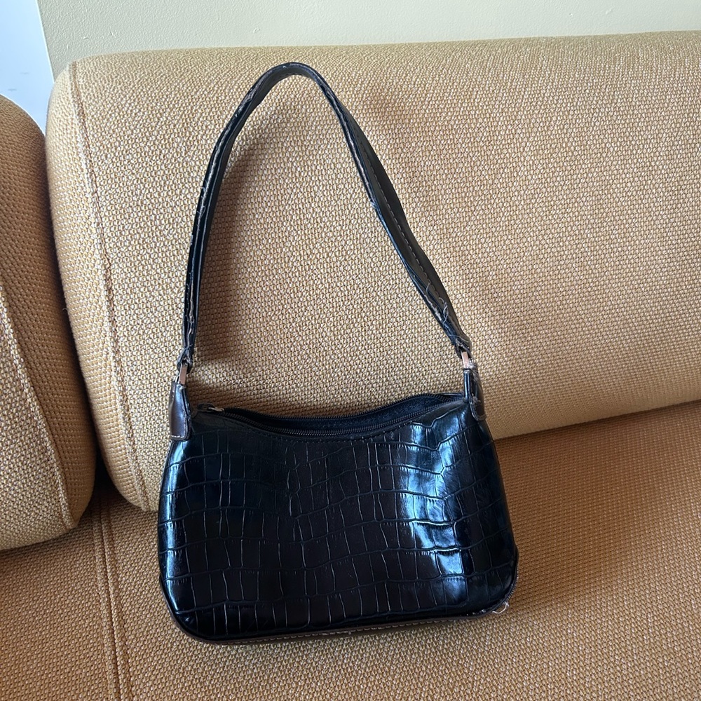 Jones New York bag with black and brown crocodile material